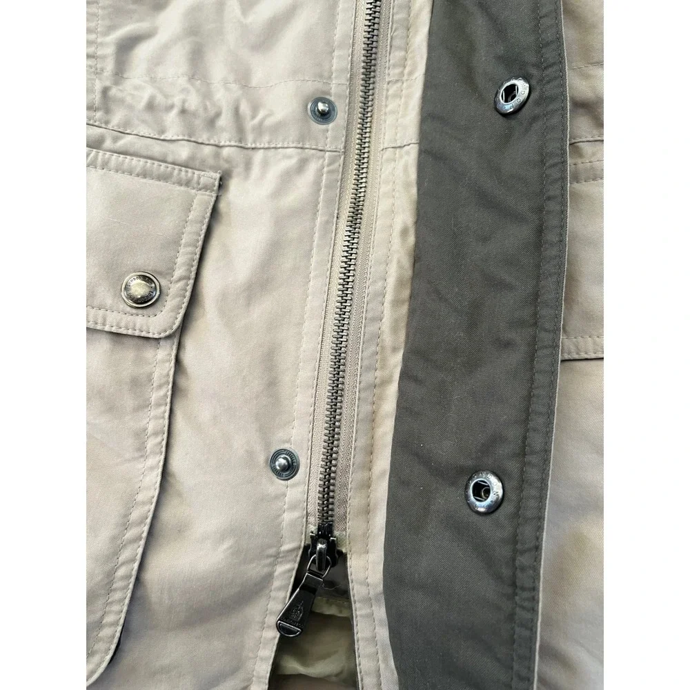 Vintage London Fog Mens Tan Down Filled Parka Hooded Coat Medium removable liner